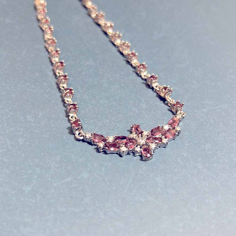 Amethyst and CZ necklace - Picture 4 of 6